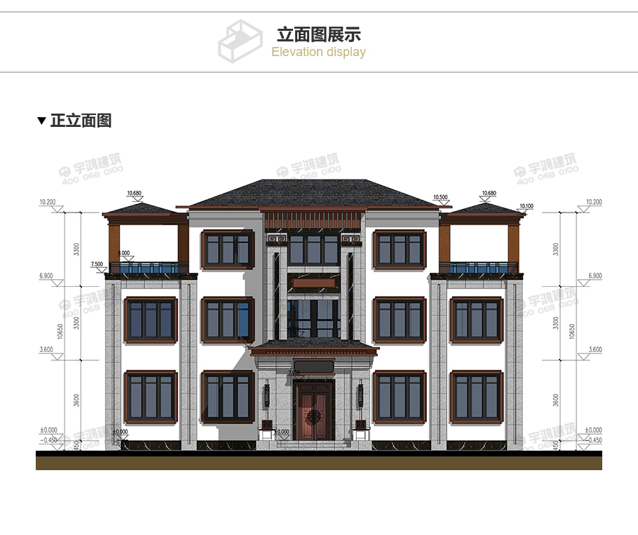 18x9米框架結構新中式別墅設計圖紙