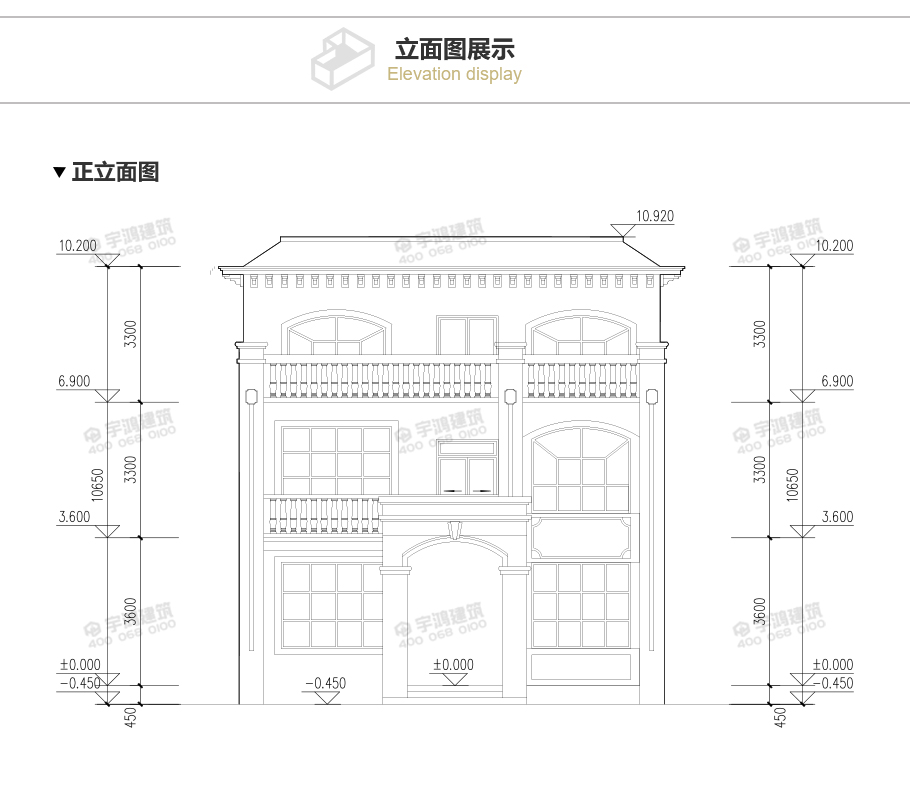 10x13米復式三層農村自建房設計圖紙