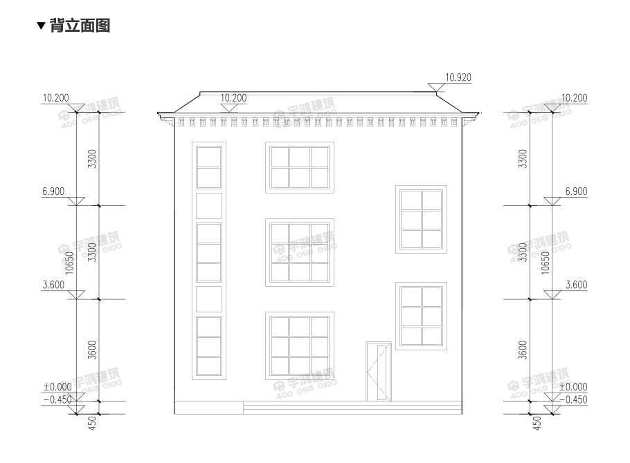 10x13米復式三層農村自建房設計圖紙