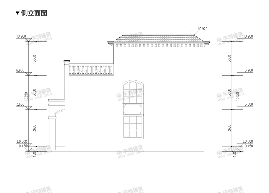 10x13米復式三層農村自建房設計圖紙