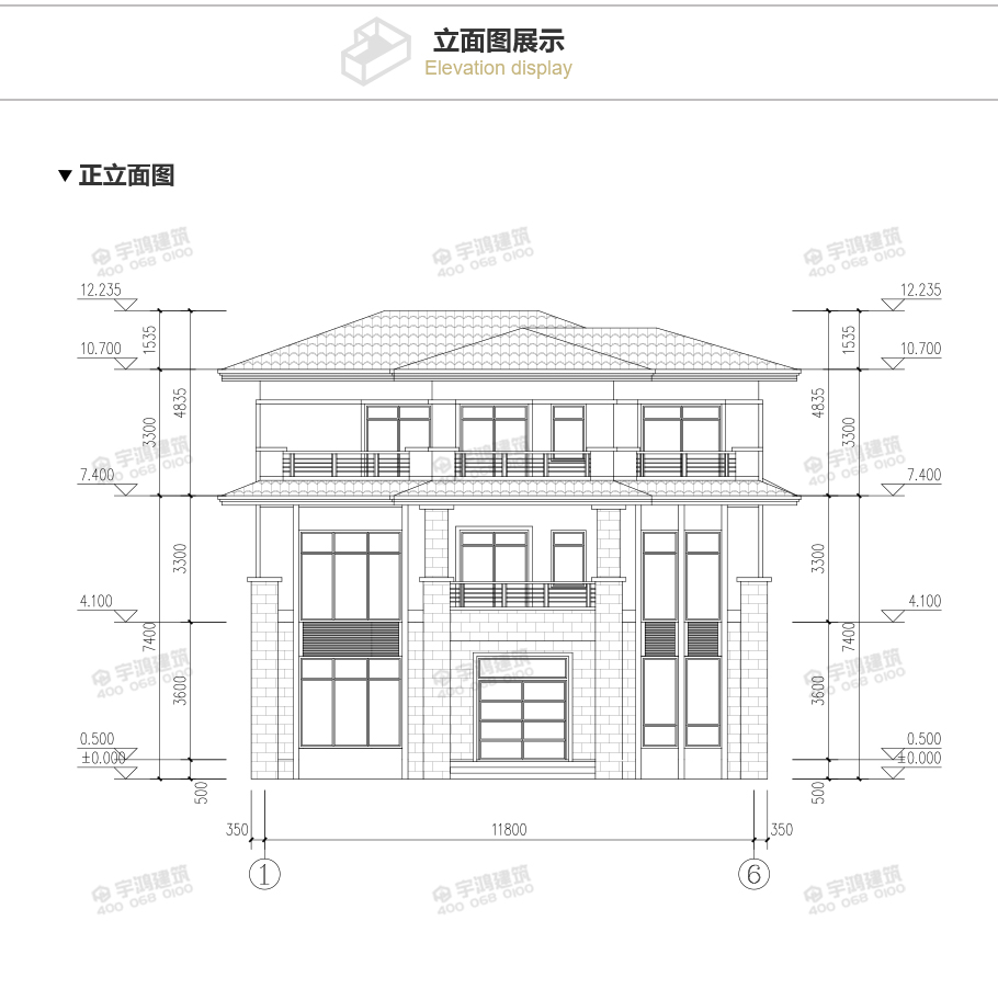 12x12米新中式復式農村別墅設計圖紙