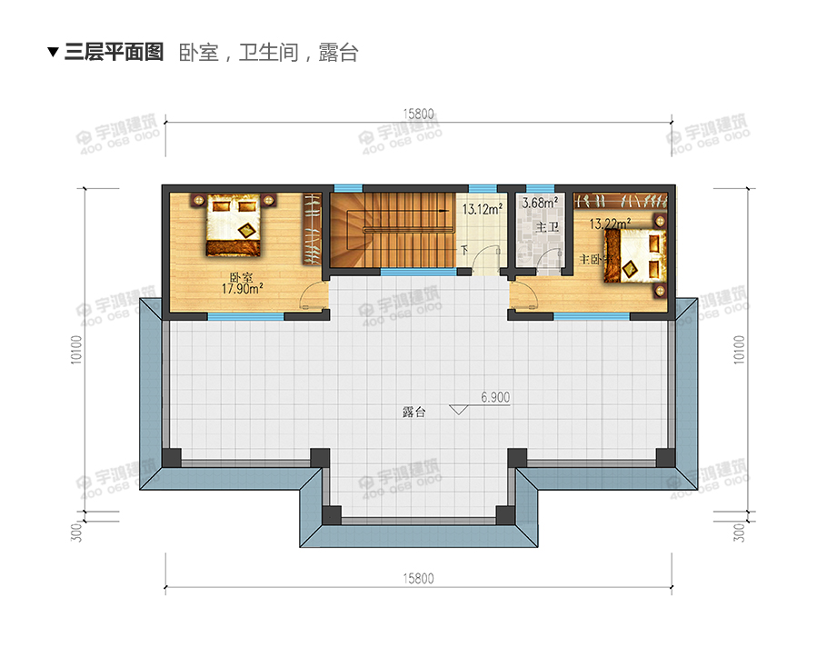 173平帶露臺三層農(nóng)村小別墅設(shè)計圖紙