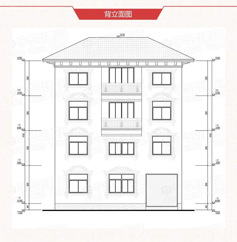 140平漂亮帶車庫四層別墅設(shè)計(jì)圖紙