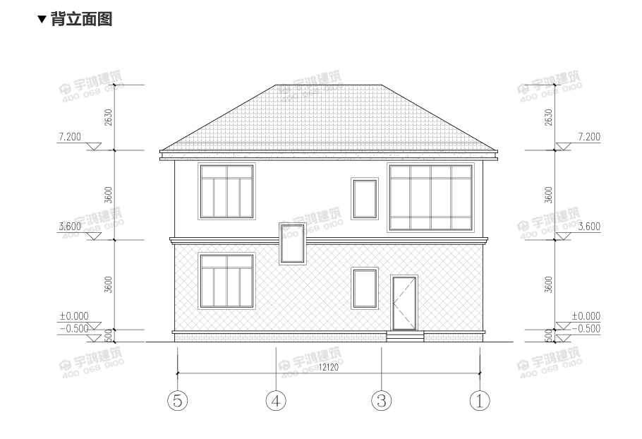 153平帶堂屋農(nóng)村簡歐房屋設(shè)計施工圖紙