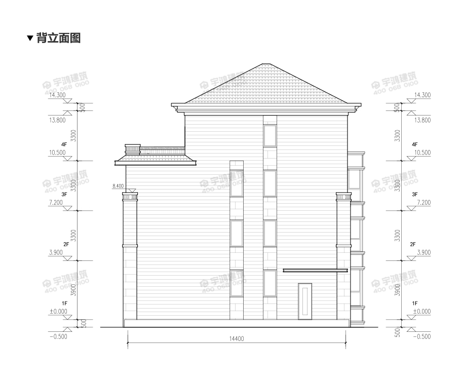 233平新中式四層農村別墅設計圖紙