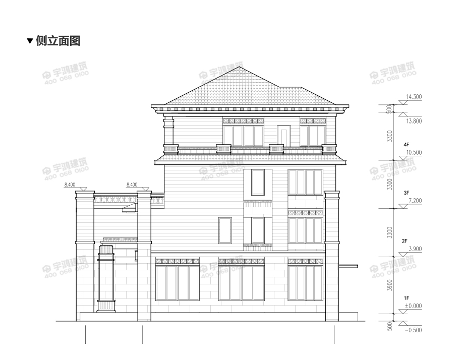 233平新中式四層農村別墅設計圖紙