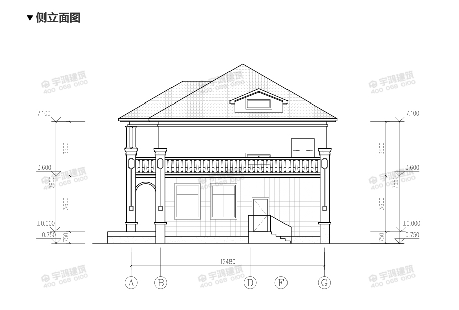 25萬帶車庫農(nóng)村自建別墅設計圖紙