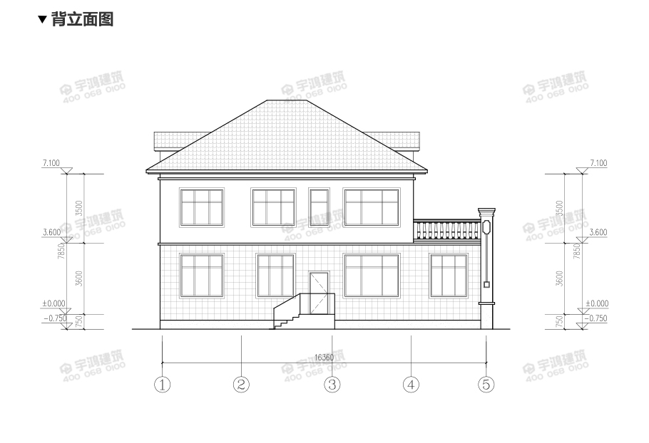 25萬帶車庫農(nóng)村自建別墅設計圖紙