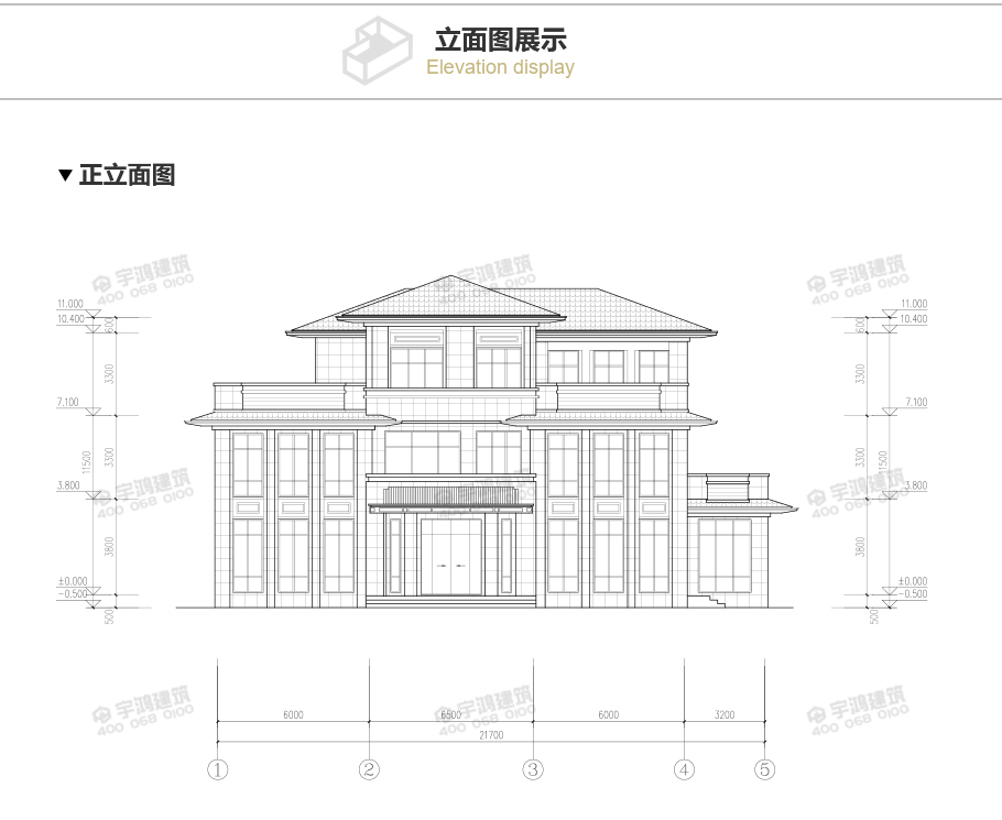 新亞洲風格三層農村自建別墅設計圖紙