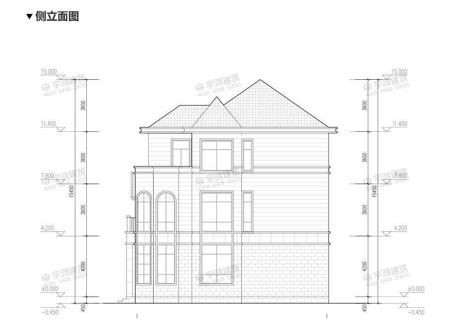 175平新款帶堂屋三層小洋樓設計圖紙及效果圖