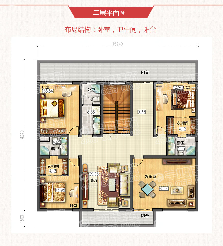 鄉村二層歐式小別墅設計圖，簡約而不簡單