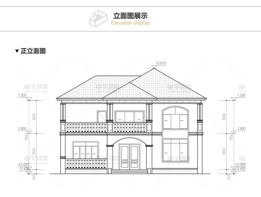 180平新農村復式小別墅設計圖紙，清新淡雅外觀效果圖