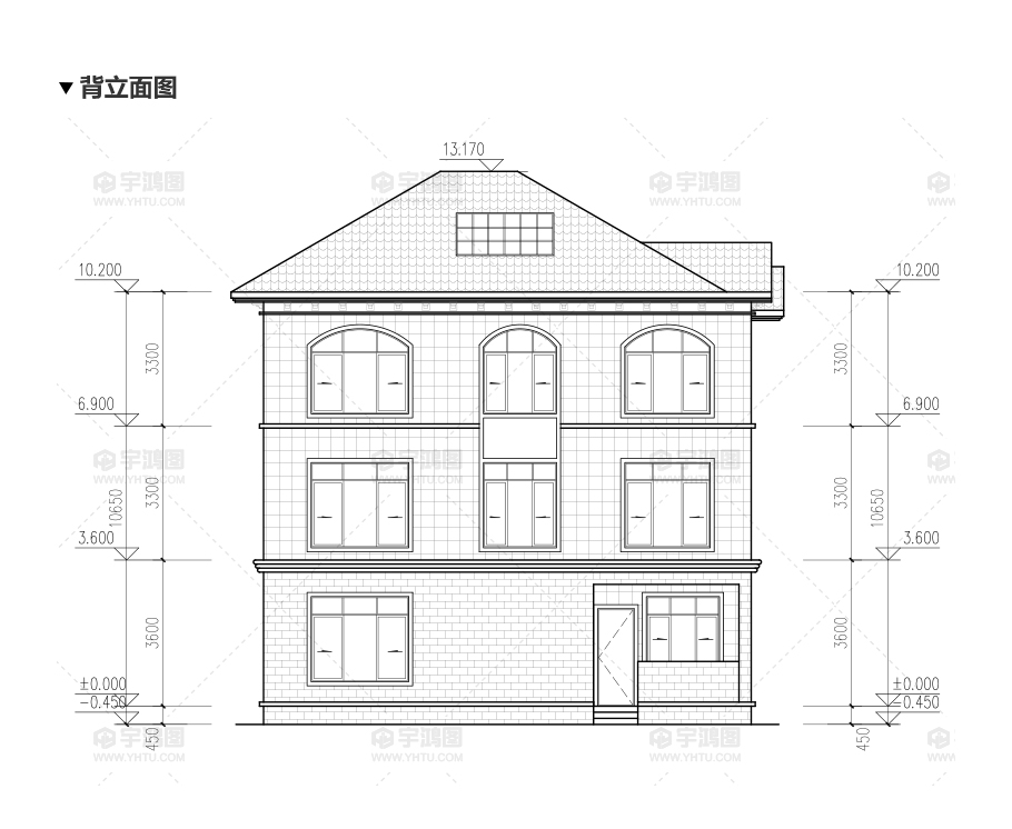 120平方米帶客廳中空農村房屋設計圖紙，外觀高端大氣