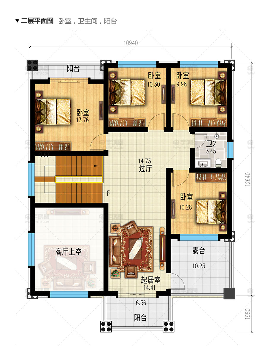 新農(nóng)村兩層歐式別墅設(shè)計圖帶復(fù)式客廳